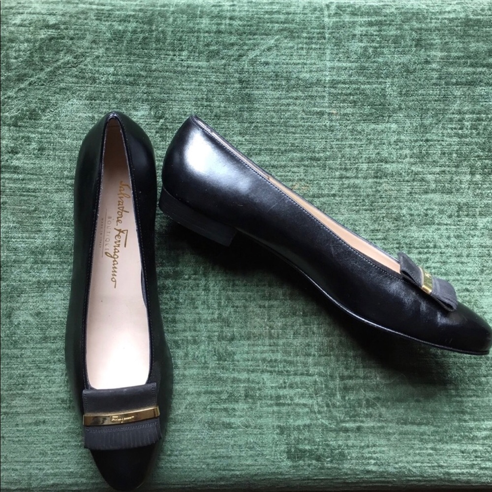 Salvatore Ferragamo black flats